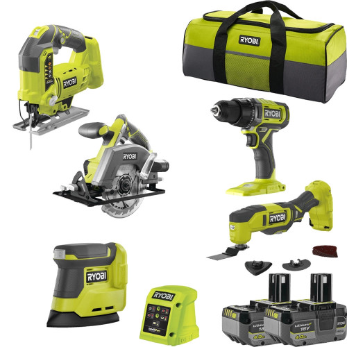 Ryobi 6 Piece Ultimate Cordless Woodworking Power Tool Kit image