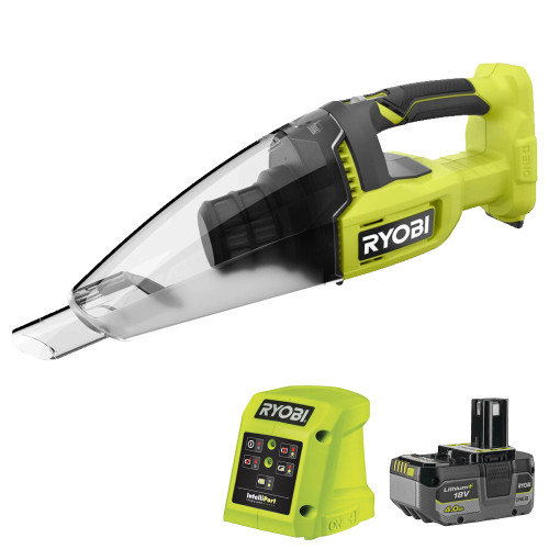 Ryobi RHV18-0 18V ONE+ Hand Vac, 1x 4.0Ah Battery & Charger image