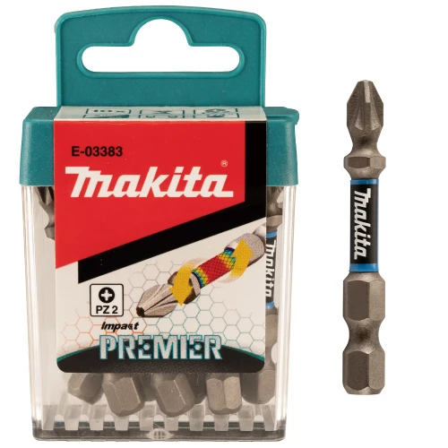 Makita E-03383 PZ2 x 50mm Impact Premier Double Torsion Screwdriver Bits - Pack of 10 image