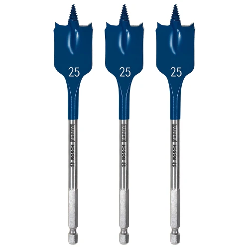 Bosch EXPERT 25mm x 152mm Self Cut Speed Spade Flat Drill Bits - Pack of 3 image