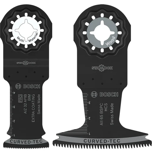 Bosch PRO 32mm AIZ 32 APIB Multi Tool Blade & 65 x 40mm AII 65 BSPC Wood Cutting Blade image