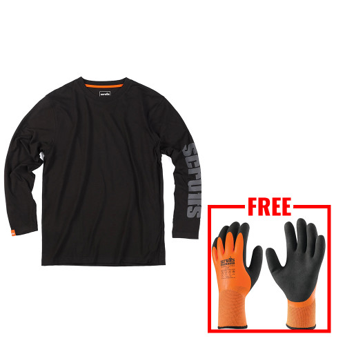 Scruffs Winslow Long Sleeve T-Shirt - Black image