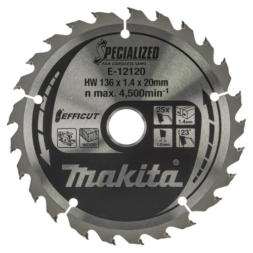 Makita E-12120 136mm x 20mm 25T Efficut Circular Saw Blade image