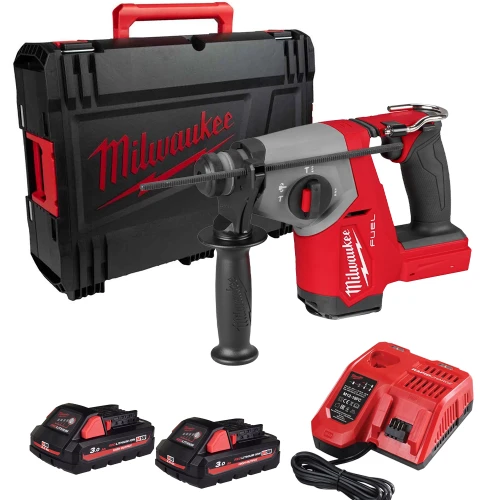 Milwaukee M18 FHAC16-302X 18V FUEL Brushless 16mm SDS+ Rotary Hammer, 2x 3.0Ah HighOutput Batteries, Fast Charger & Case image