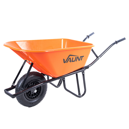 Vaunt Heavy Duty 100Ltr Plastic Tray Reinforced Wheelbarrow - Orange image
