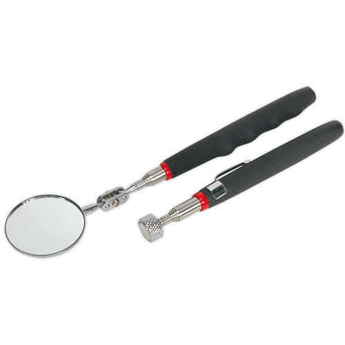 Sealey 2 Piece Siegen Telescopic Magnetic Pick-Up Tool & Inspection Mirror Set image