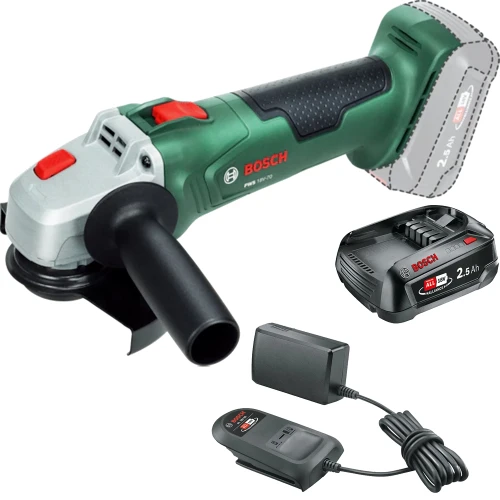 Bosch Green PWS 18V-70 115mm Angle Grinder, 2.5Ah Battery & Charger Set image