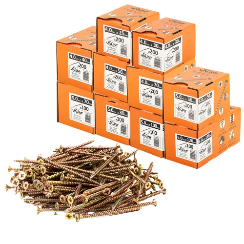 Vaunt Zinc Yellow Passivated Industrial Set Wood Screws - Pack of 1500 image