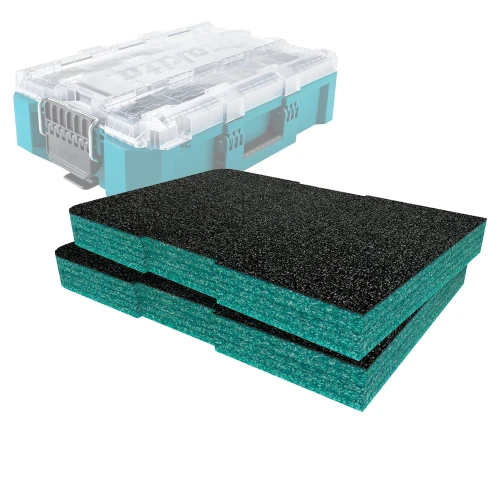 Shadow Foam Makita MAKTRAK Deep Medium organiser Foam Inserts - (50mm Teal) - Pack of 2 image