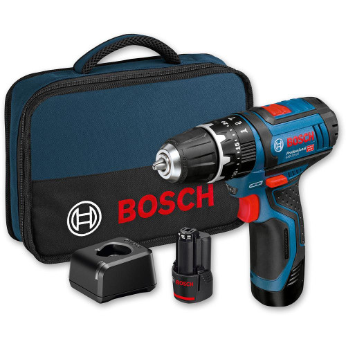 Bosch GSB 12V-15 12V Combi Drill, 2x 2.0Ah Batteries, Fast Charger & Bag image