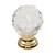 Carlisle Brass Crystal Faceted Knob With Finished Base 35mm - Clear Translucent image