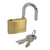 Brass Padlock 50mm c/w 3 Keys
