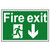 Scan Fire Exit Running Man Arrow Down PVC Sign - 300mm x 200mm image