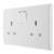 BG Electrical 800 Series 13A 2-Gang DP Switched Plug Socket White image 1
