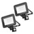 Zinc Rye 20w Slimline LED Floodlight With PIR - Black Pack of 2 image