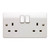 MK by Honeywell 13A 2 Gang Double Pole Switched Socket
