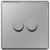 BG FBS82P-01 BG Brushed Steel 400W 2 Gang Way Push Dimmer