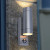 Zinc Leto Outdoor Up/Down Wall Light with PIR - Stainless Steel image A