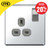 BG Chrome 13A 1 Gang Double Pole Switched Socket - Grey image ebay20
