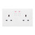 Selectric 13A 2 Gang Double Pole Switched Socket Outlet + Earth Terminals image