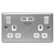 BG Metal Clad 2 Gang Switched Socket with USB Ports