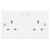 Selectric 13A 2 Gang Double Pole Switched Socket Outlet - Pack of 5