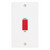 Selectric 45A Double Pole Switch 2 Gang Plate with Red Rocker image