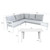 Dellonda Kyoto White 3-Piece Outdoor Garden Corner Sofa & Coffee Table Set image 4