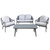 Dellonda Echo 4-Piece Aluminium Outdoor Garden Sofa, Armchairs & Coffee Table Set image