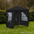 Vaunt Home 2m Black Gazebo with Window Side Panels & Curtain Door image B