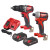 Milwaukee 2 Piece M18 Brushless Combi Drill & Impact Driver, 2x 2.0Ah Batteries & Fast Charger image