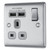 BG Electrical Nexus Metal 13A 1-Gang SP Switched Socket with 2 USB A Chargers image 1