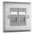 BG Electrical Nexus Metal RJ45 2-Gang Ethernet Socket Brushed Metal image 1