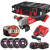 Milwaukee M18 FSAG125XB-502 18V FUEL Brushless 125mm 100th Anniversary Angle Grinder, 91x Cutting Discs, 4x Diamond Blades, 2x 5.0Ah Batteries, 1x Fast Battery Charger & PACKOUT Case image