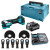 Makita TM001GZ 40V XGT Brushless Multi Tool, 1x 2.5Ah Battery, Charger, 8 Piece Blades Set & MAKPAC Case image