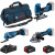 Bosch GST 18V-125 S 18V Brushless Jigsaw, GWS 18V-8 18V Brushless 115mm Angle Grinder, GOP 18V-34 18V Brushless Multi Tool, 2x GBA 5.0Ah Batteries, Charger & Bag image