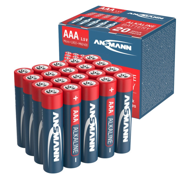 Ansmann AAA Redline Alkaline 1.5V Batteries - Tub of 20 | Ansmann