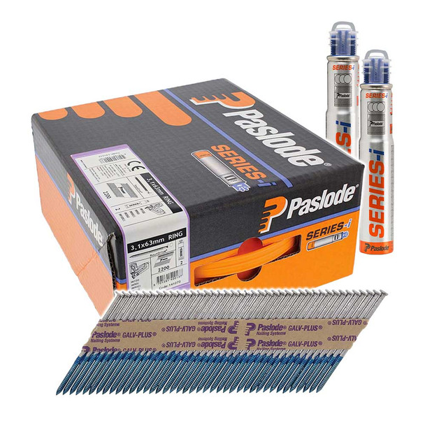 Paslode IM360CI Handy Pack Galvanised Plus 51 x 2.8mm Nails & 1 Fuel Cell  141080 | Travis Perkins