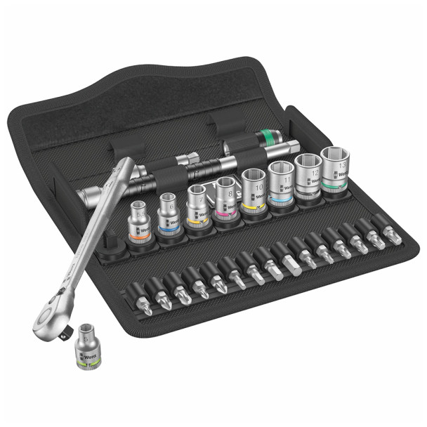 Wera Zyklop 28 Piece '8100 SA 8' 1/4'' Sq. Metal Ratchet Set with