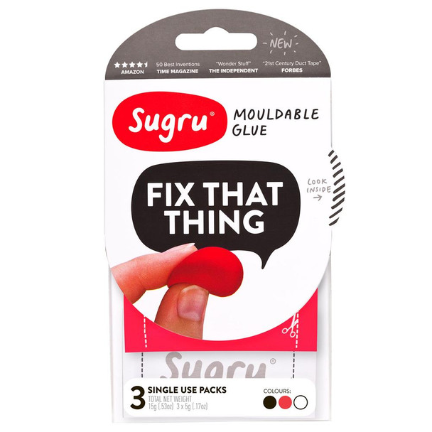 Sugru Moldable Glue - Black Pack (3x 5g)