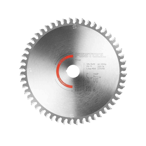 Festool 205766 168mm x 20mm 52T Laminate/HPL Saw Blade | Festool