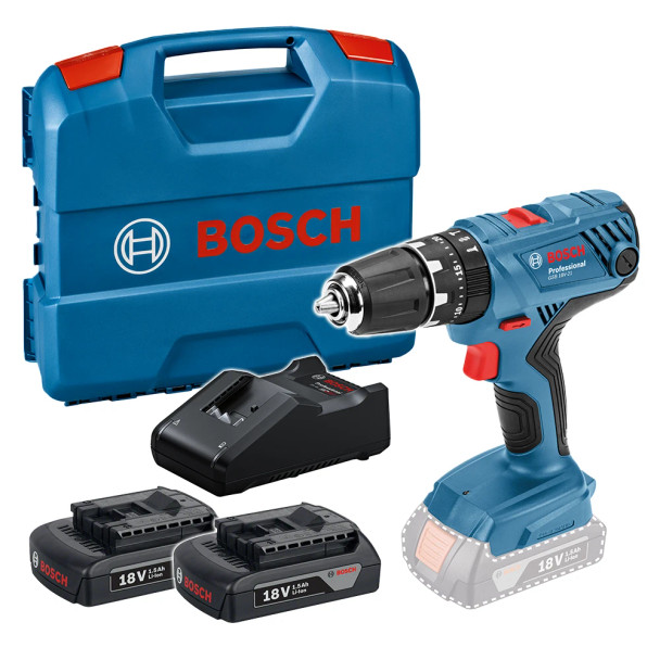 Bosch GSB 18V-21 18V Combi Drill with 2x 1.5Ah Batteries