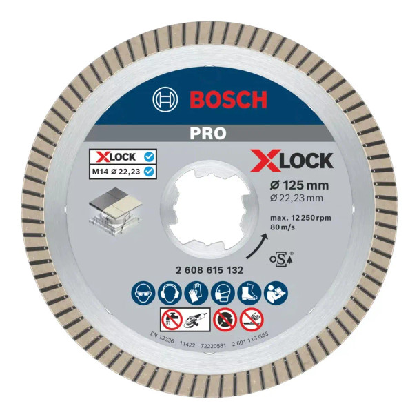 Bosch PRO 125mm x 22.23mm / X-LOCK Ceramic Diamond Cutting Disc - ITS