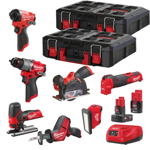 Milwaukee M12 FPP7B2-622P 7 Piece 12V FUEL Brushless Power Tool