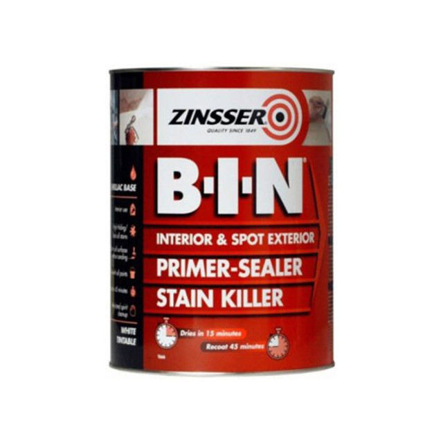 Zinsser B.I.N. Primer, Sealer & Stain Killer Paint (500ml) Next Day