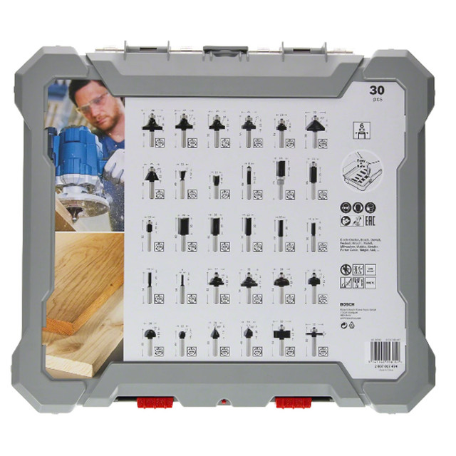 Bosch 30 Piece 1/4'' Shank Mixed Router Bit Set | Bosch Router Bits ...