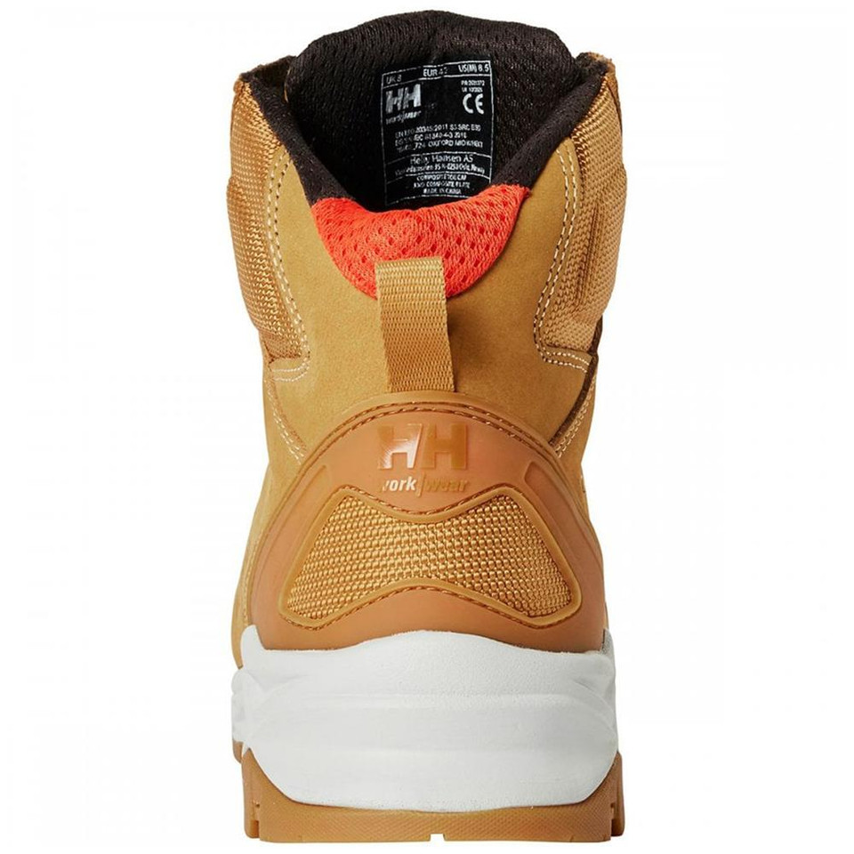 Helly Hansen Oxford Mid S3 Sicherheitsstiefel | Größe 44 | Weizenbraun | Mit Zehenkappe & Durchtrittschutz
