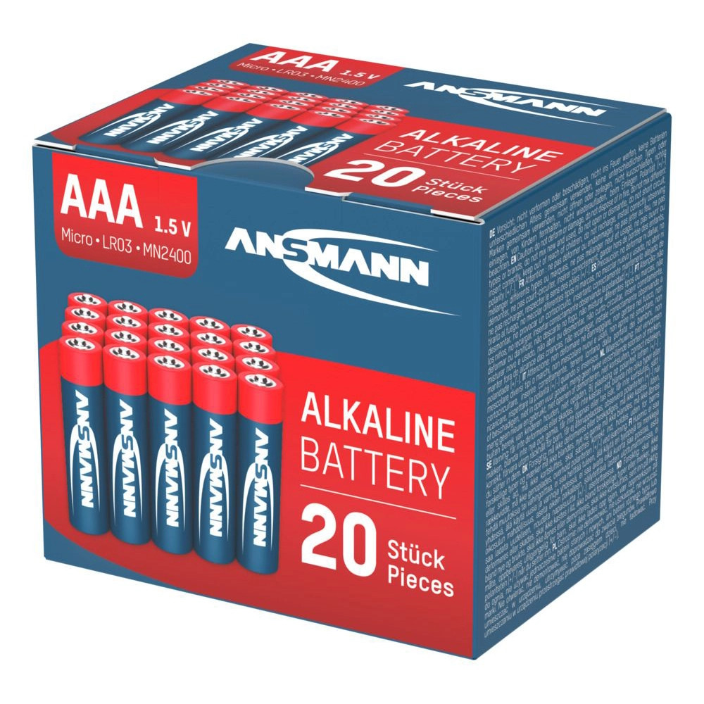 Ansmann AAA Redline Alkaline 1.5V Batteries - Tub of 20 | Ansmann