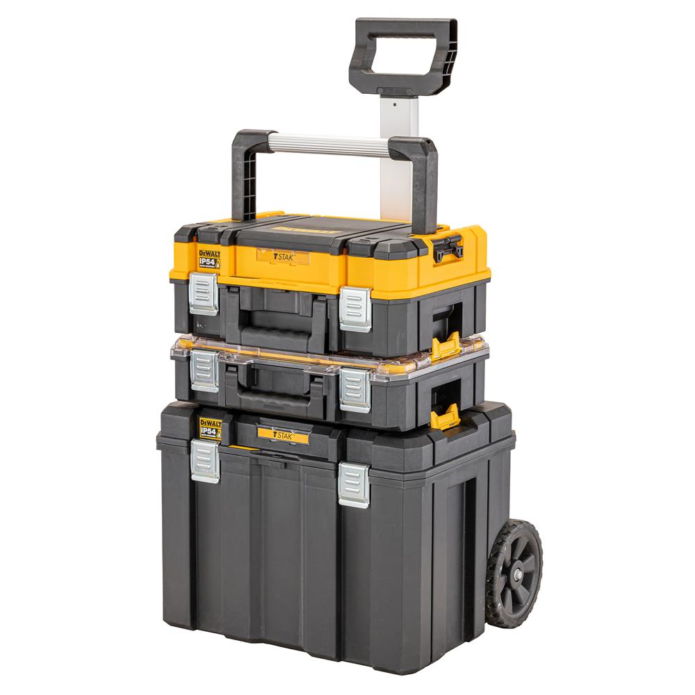 Dewalt DWST83411-1 TSTAK 2.0 Mobile Box Bundle with Organiser Cases & Deep  Wheeled Storage Box