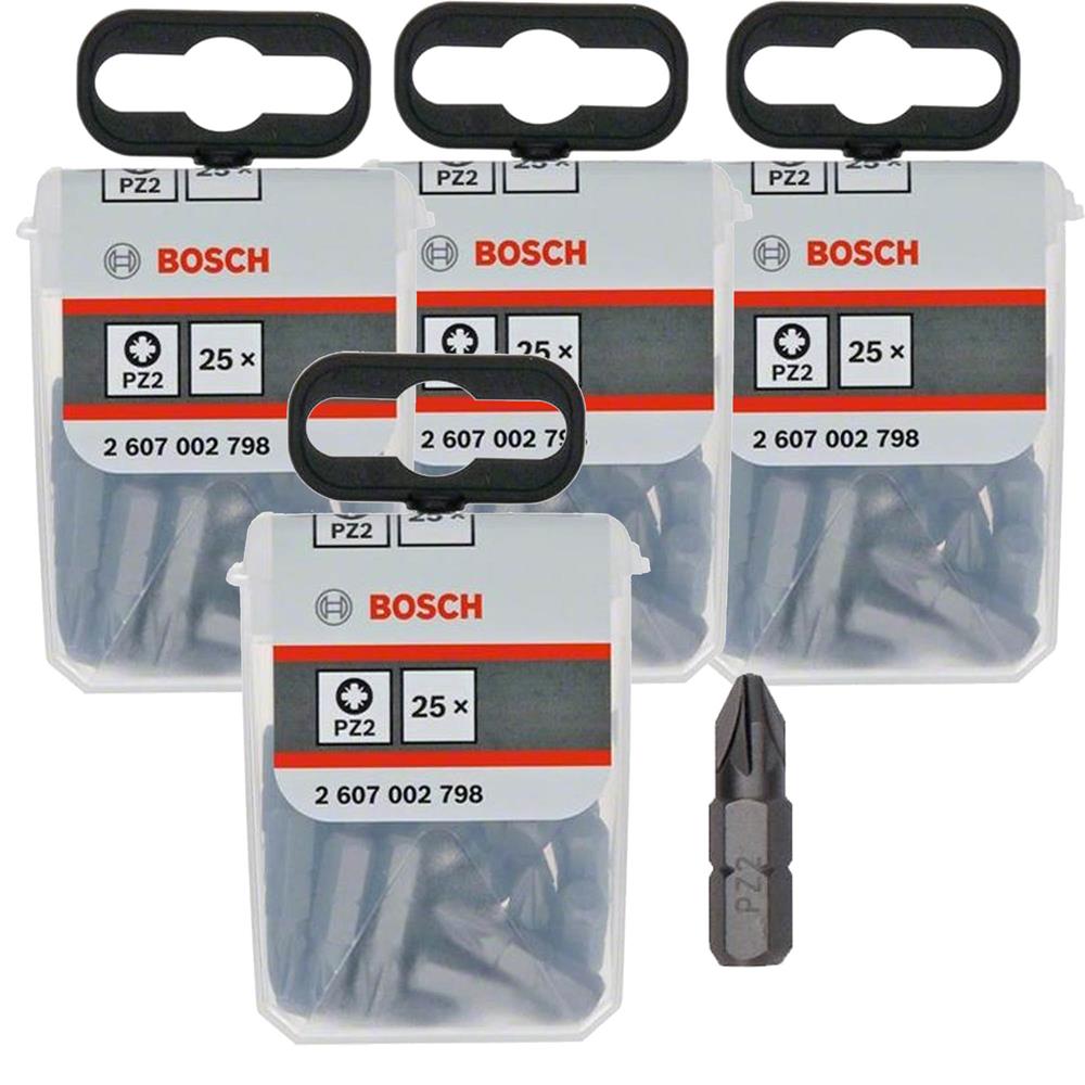 Bosch PZ2 25mm Extra Hard Screwdriver Bit - Pack of 100 | Bosch